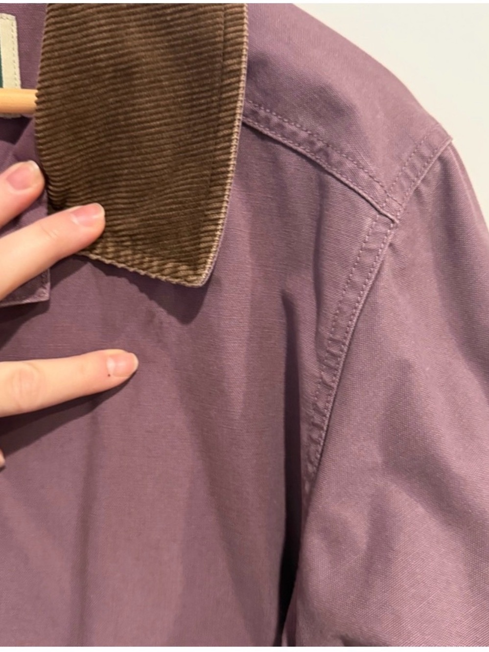 L.L. Bean Vintage Women's Mauve Utility Jacket with Brown Corduroy Collar - Picture 8 of 8
